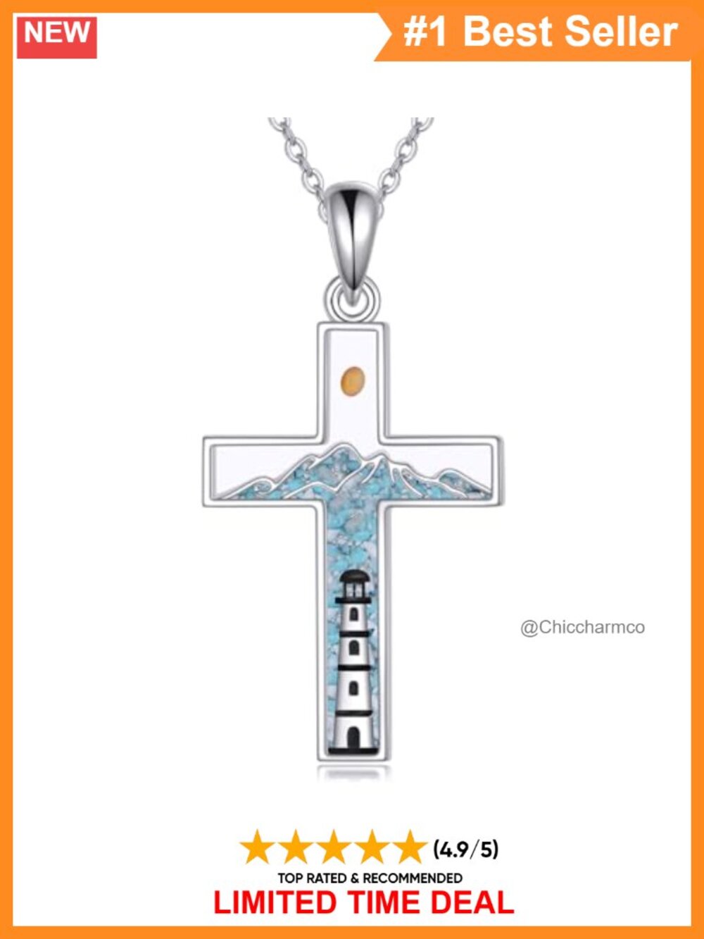 925 Sterling Silver Cross Pendant Necklace